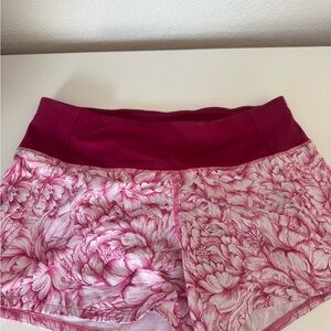 Lululemon Athletica Pink Floral Athletic Shorts